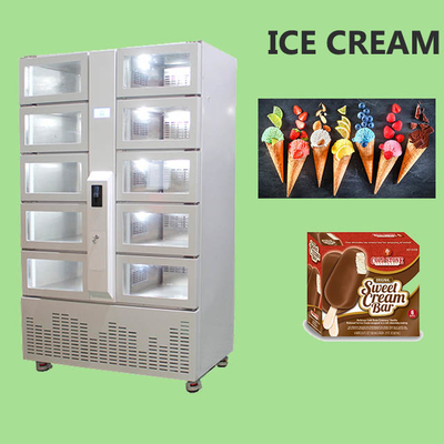 کارت هوشمند پول نقد پرداخت بستنی های یخ زده یخچال فروشی با درب های سفارشی